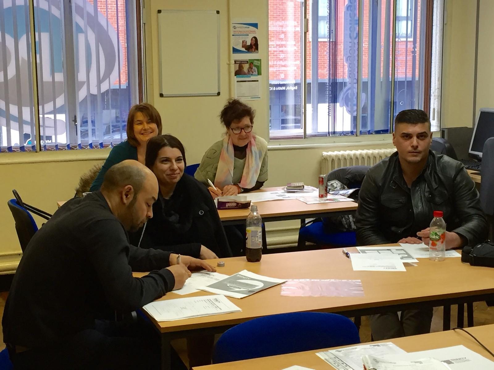 Students in a classroom at London Paragon College, Acton High Street