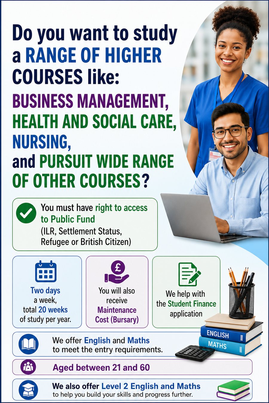 London Paragon College information leaflet on funded higher education courses