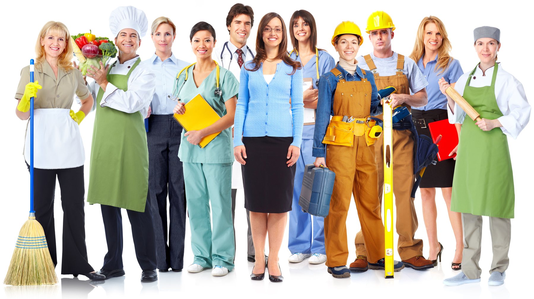 Professionals from a range of trades and industries